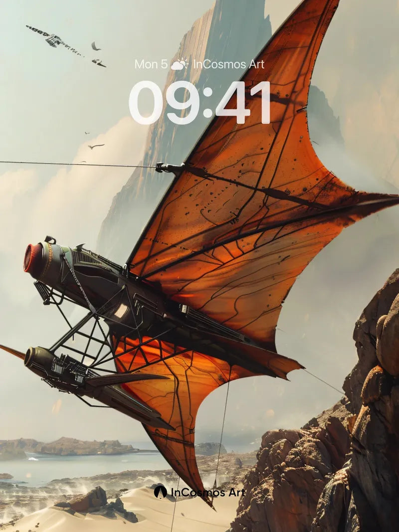 Copper Sky Glider Wallpaper with Living Wings