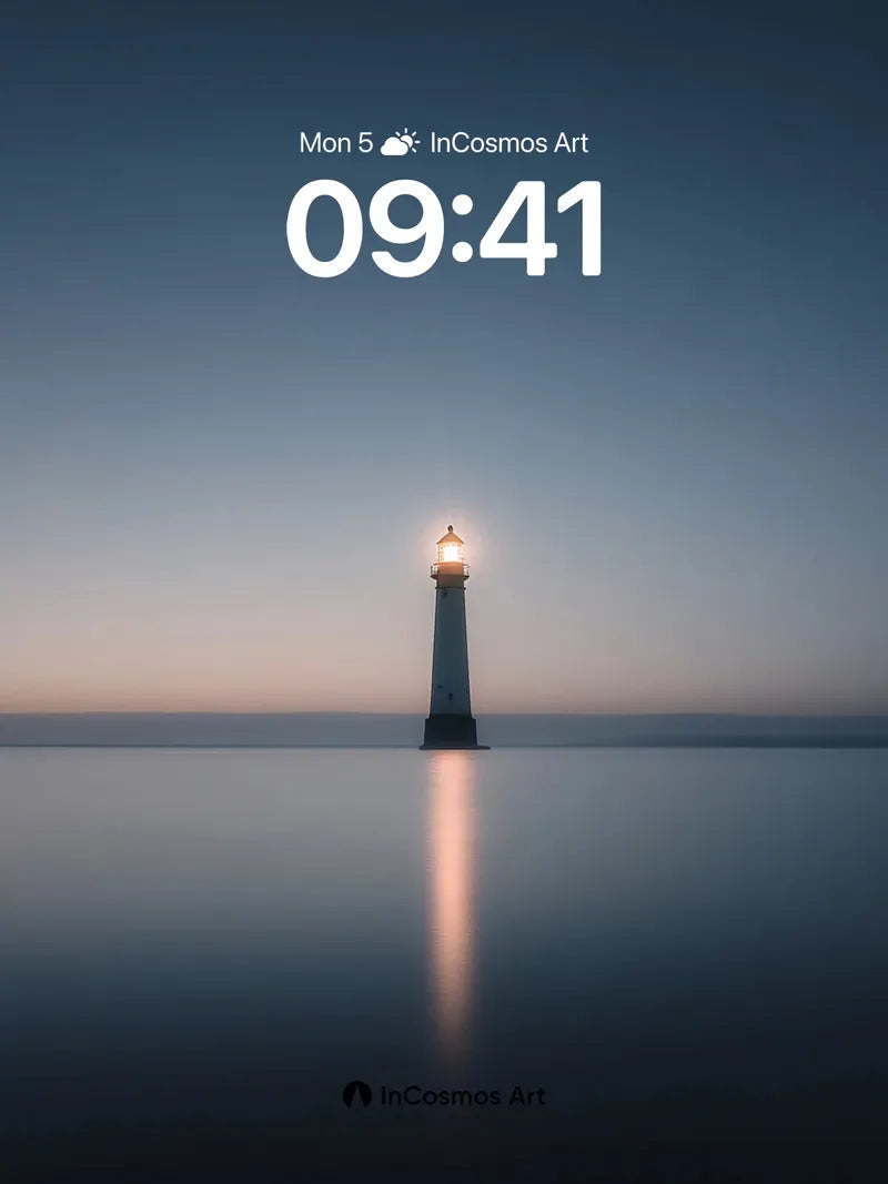 Serenity Beacon Wallpaper with Mirror Sea