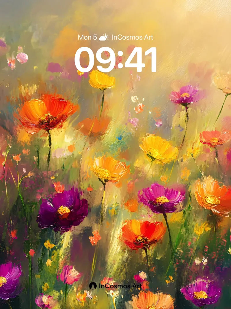 Golden Hush Floral Wallpaper with Sunlit Whispers