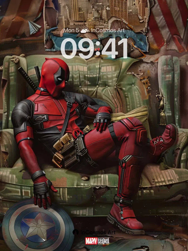 Rustic Rebellion Wallpaper with Torn Flag Edges