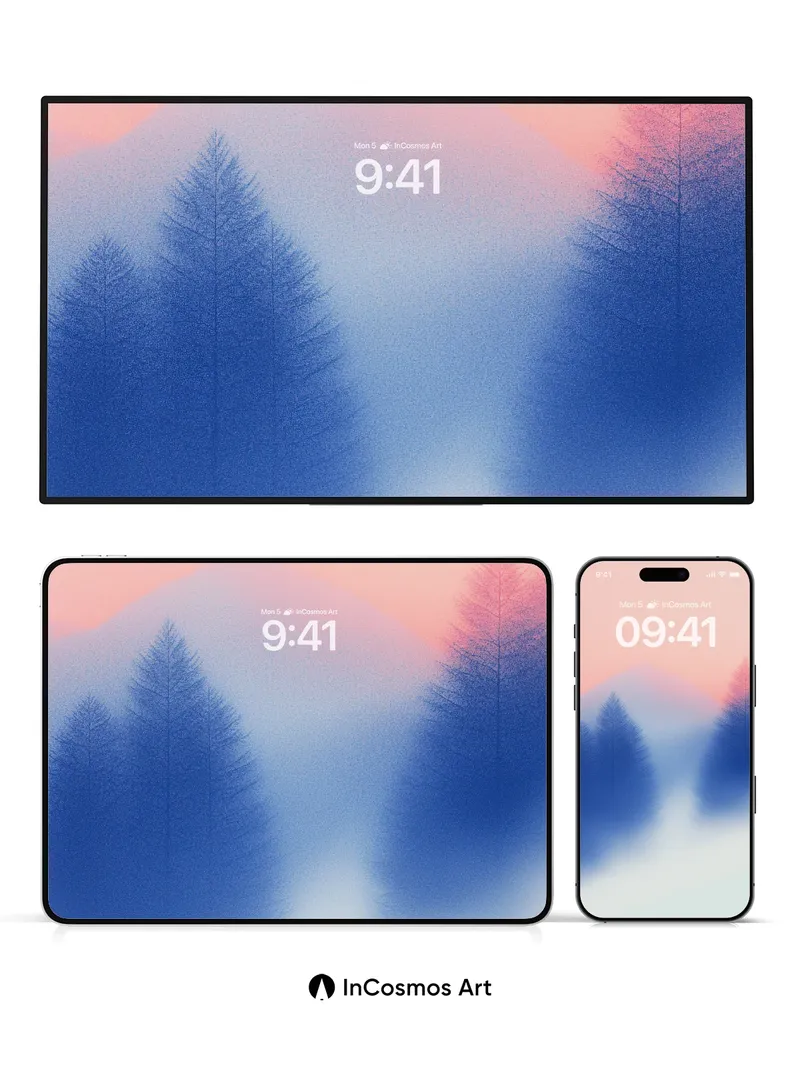 Mist-Bound Forest Wallpaper with Mountain Hush