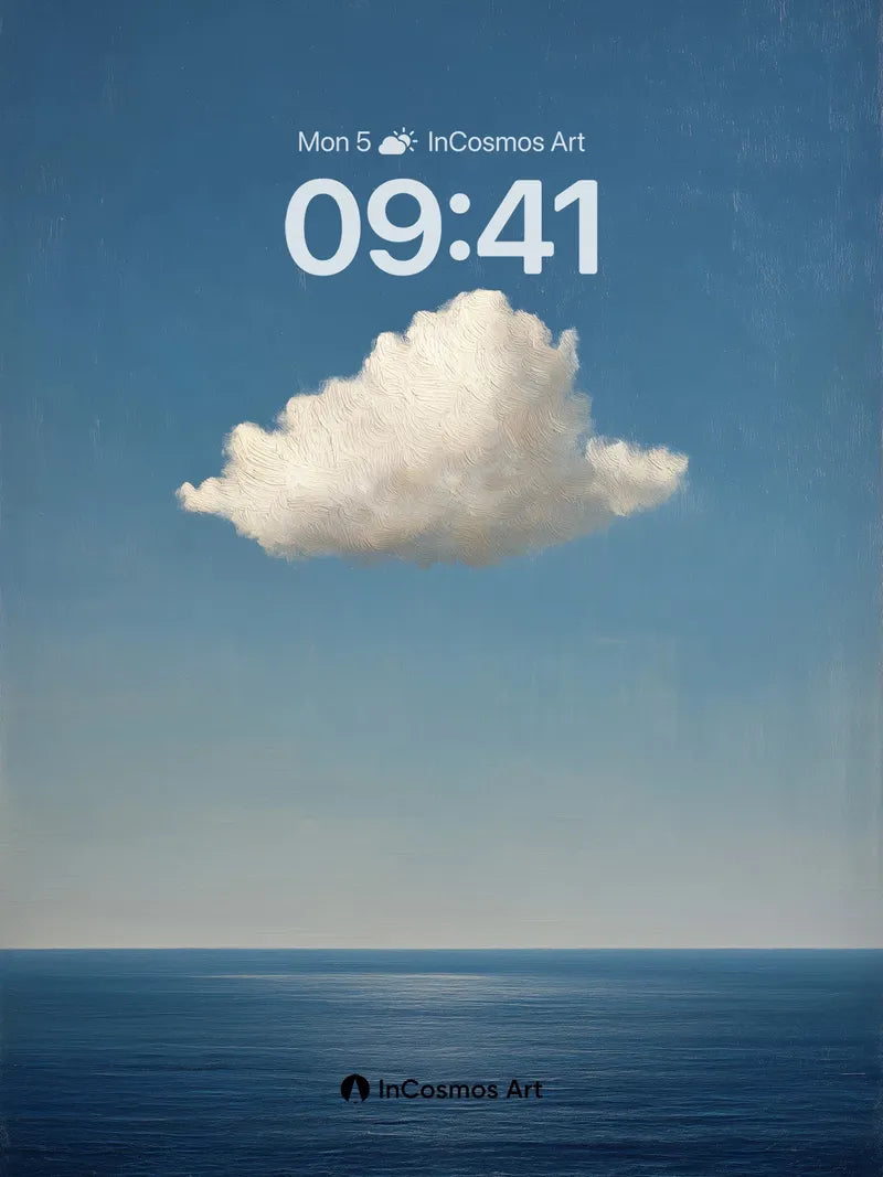 Serene Solitude Wallpaper with Floating Cloud wallpaper for iPhone, iPad & Mac