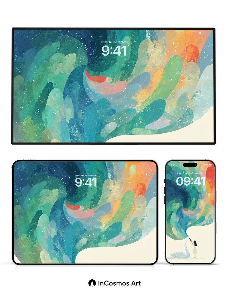 Whispering Colorstorm Wallpaper with Celestial Breath