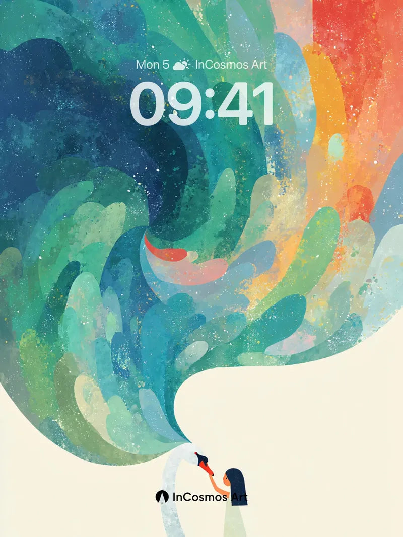 Whispering Colorstorm Wallpaper with Celestial Breath