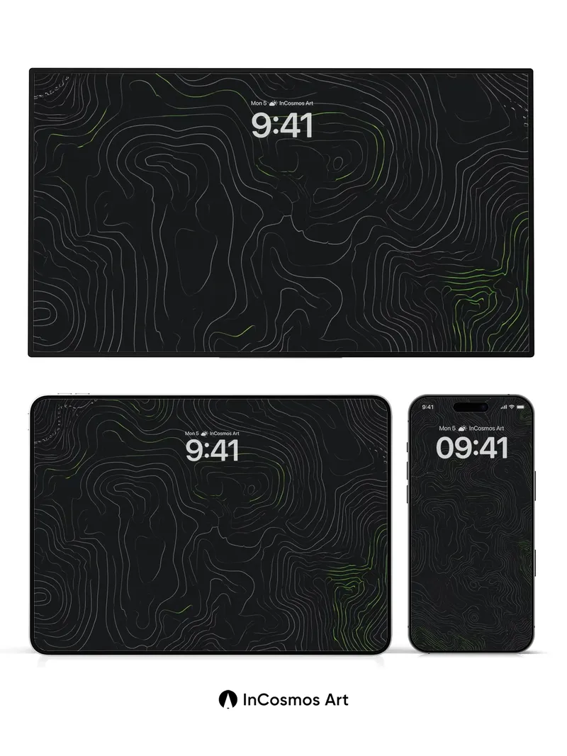 Shadowed Contours Wallpaper with Ghostly Green Veins