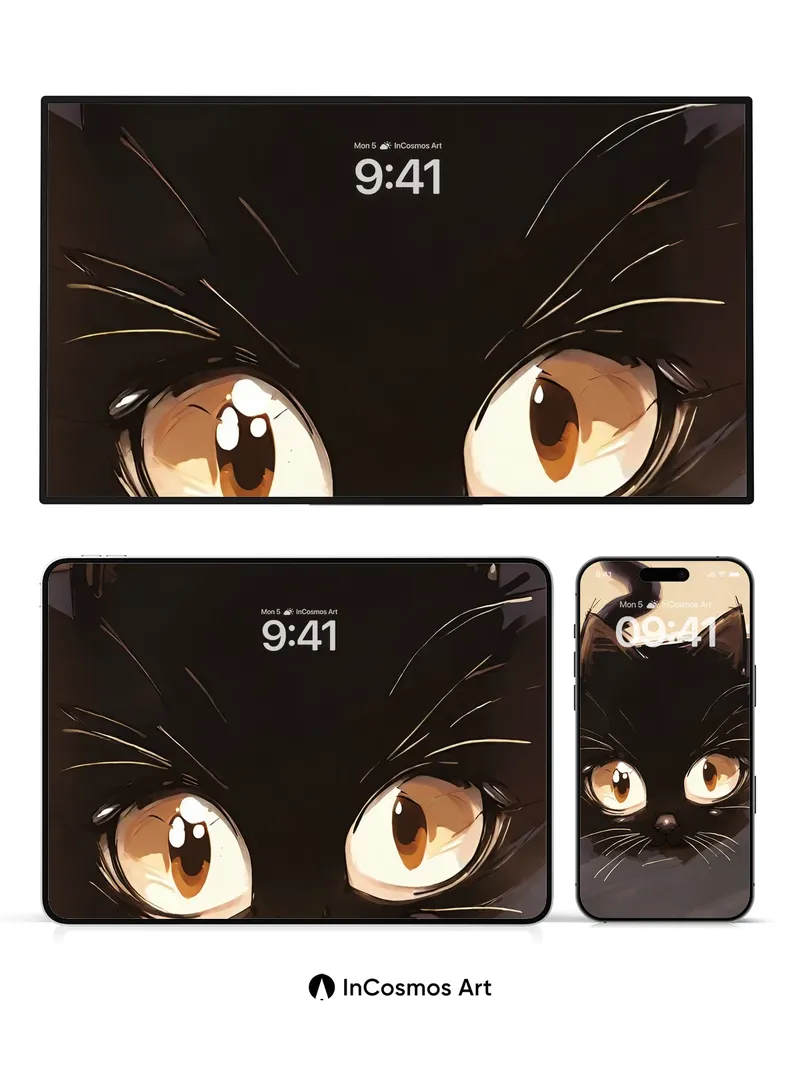 Whispering Eyes Wallpaper with Velvet Shadow