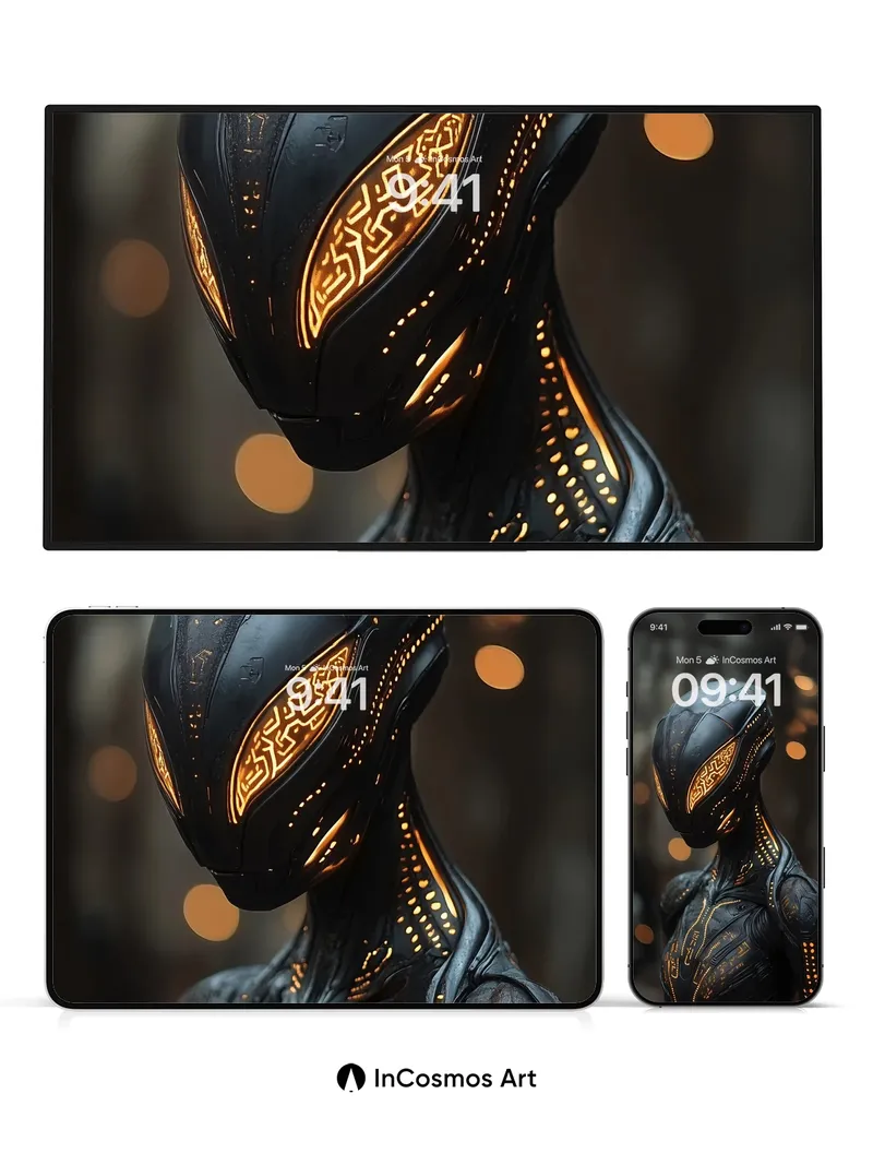 Neon Veil Wallpaper with Living Circuitry