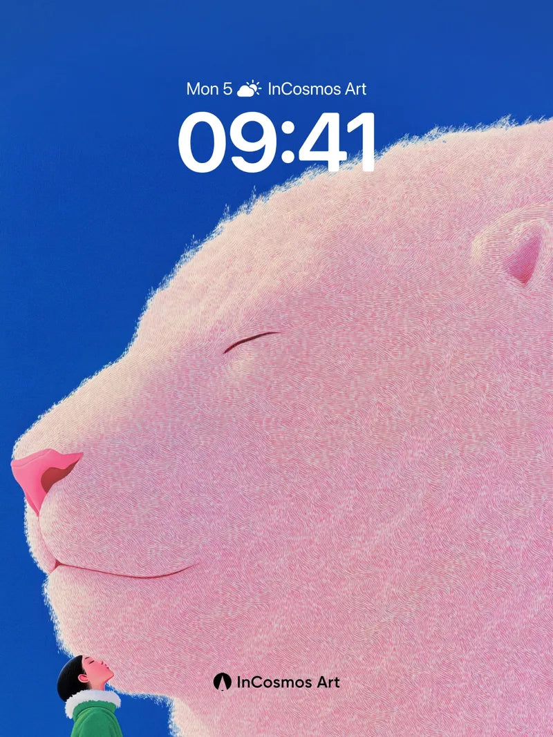 Serenity Snow Bear Wallpaper with Whispering Child wallpaper for iPhone, iPad & Mac