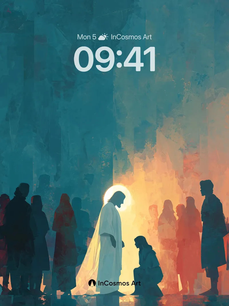 Sacred Light Wallpaper with Reverent Silhouettes wallpaper for iPhone, iPad & Mac