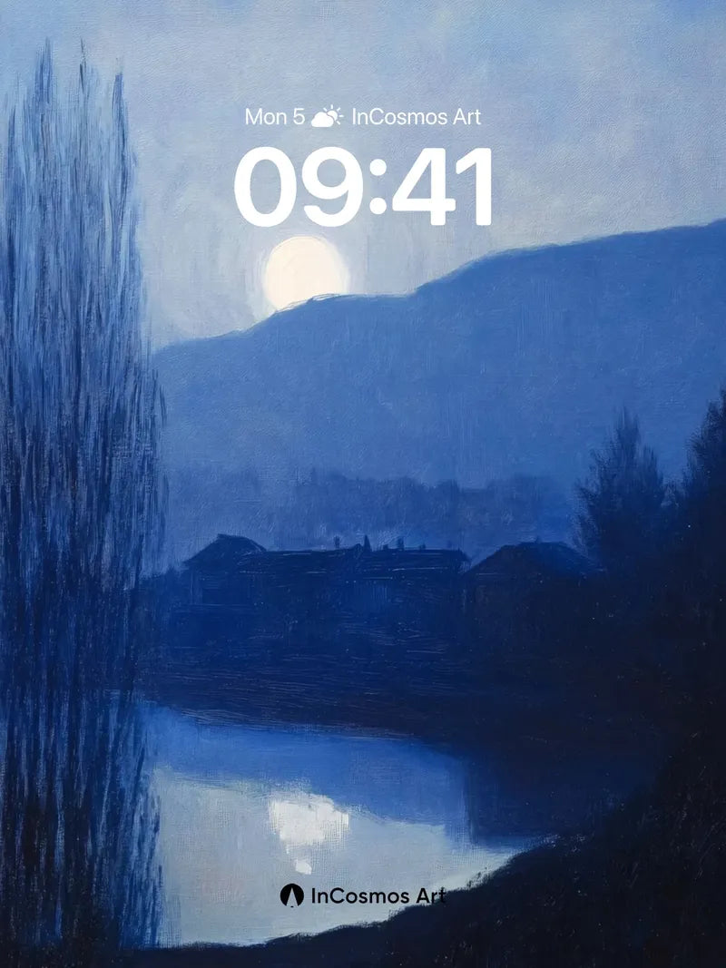 Moonlit Stillness Wallpaper with Whispering Trees wallpaper for iPhone, iPad & Mac