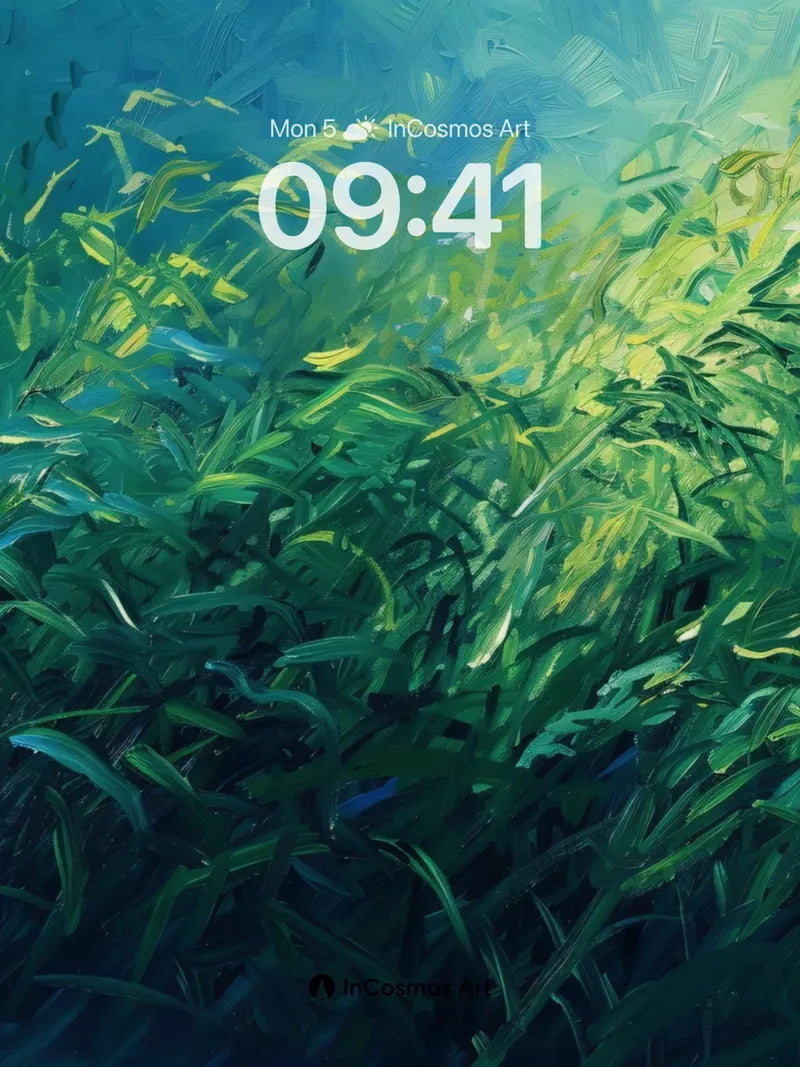 Emerald Whisper Wallpaper with Sunlit Veils