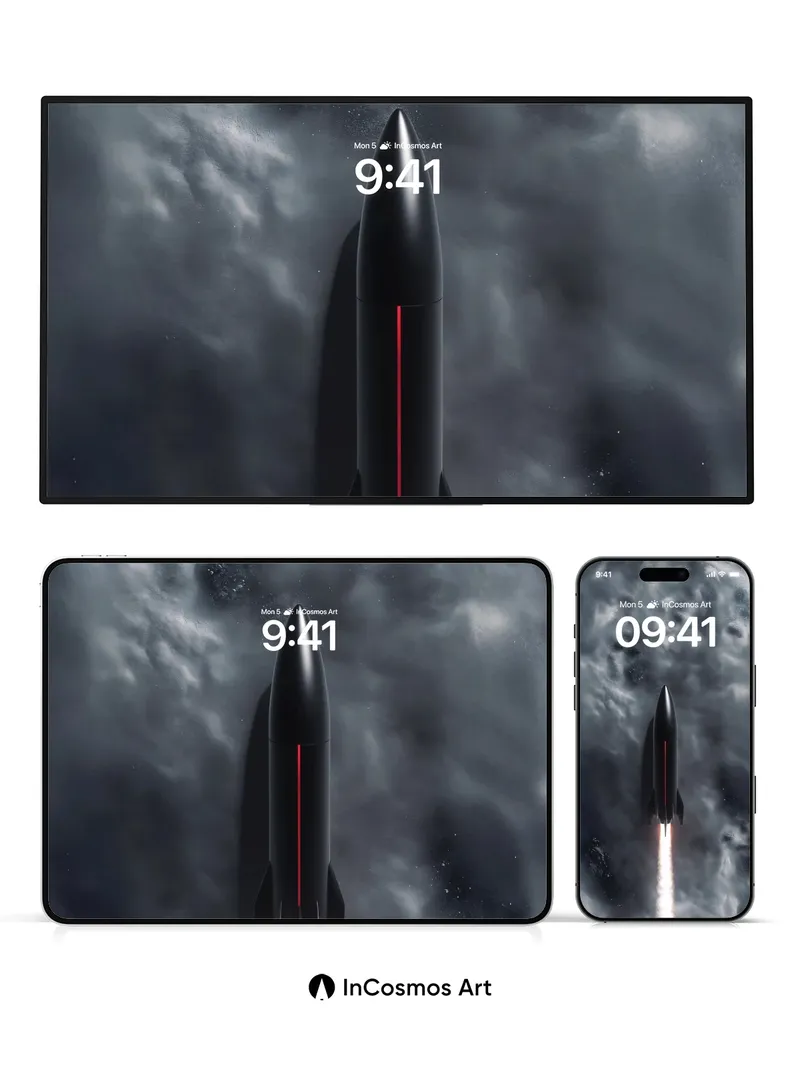 Silent Ascent Wallpaper with Crimson Vein