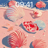Surreal Seashell Wallpaper with Floral Whispers wallpaper for iPhone, iPad & Mac