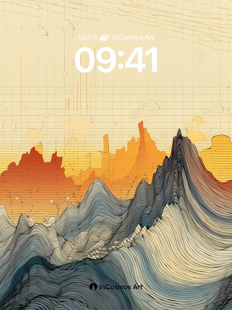Surreal Ridge Wallpaper with Grid Ghosts wallpaper for iPhone, iPad & Mac