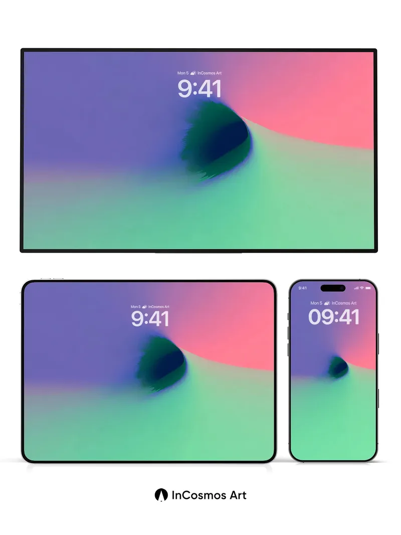 Serene Gradient Wallpaper with Floating Void