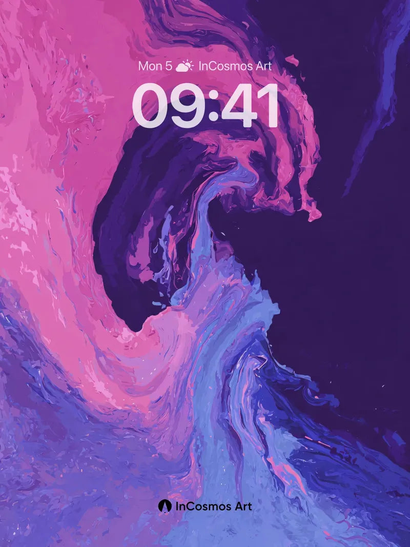 Velvet Wave Wallpaper with Cosmic Swirls