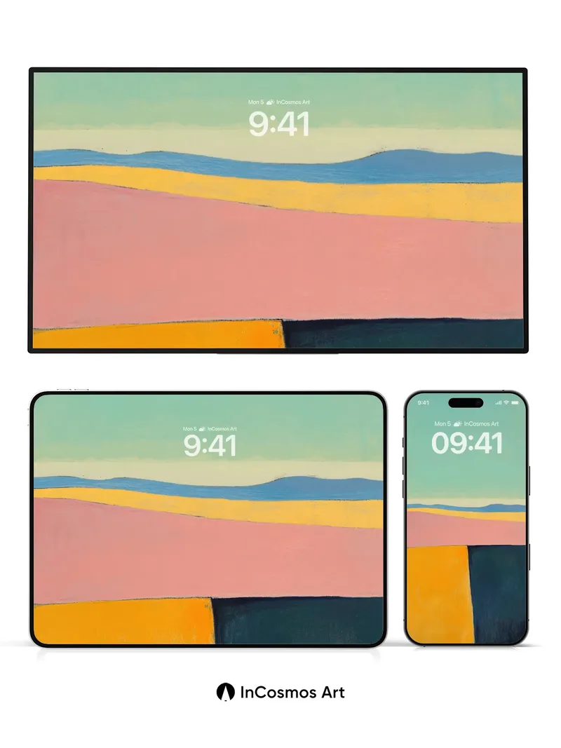 Serene Horizon Wallpaper with Color Field Depth