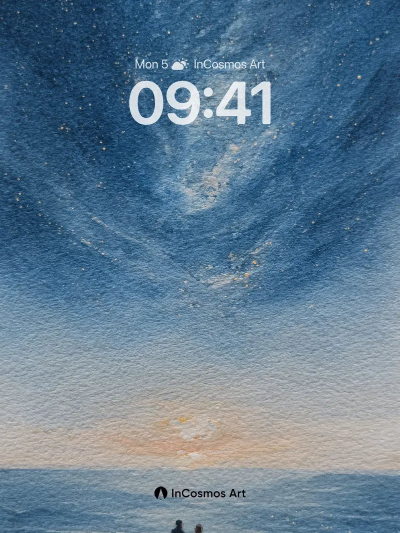 Starry Veil Wallpaper with Ocean Hush wallpaper for iPhone, iPad & Mac