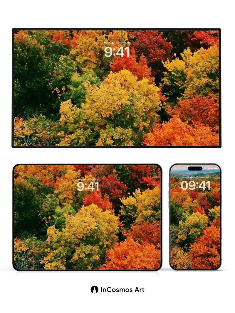 Autumn Ember Wallpaper with Golden Canopy