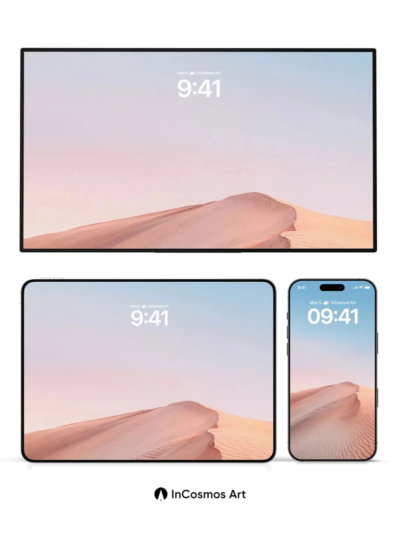 Serenity Dune Wallpaper with Golden Hues