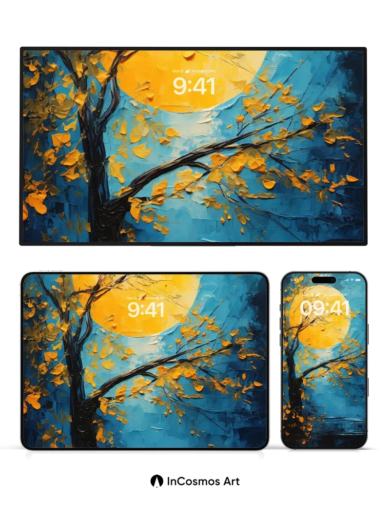 Luminous Solitude Wallpaper with Moonlit Canopy