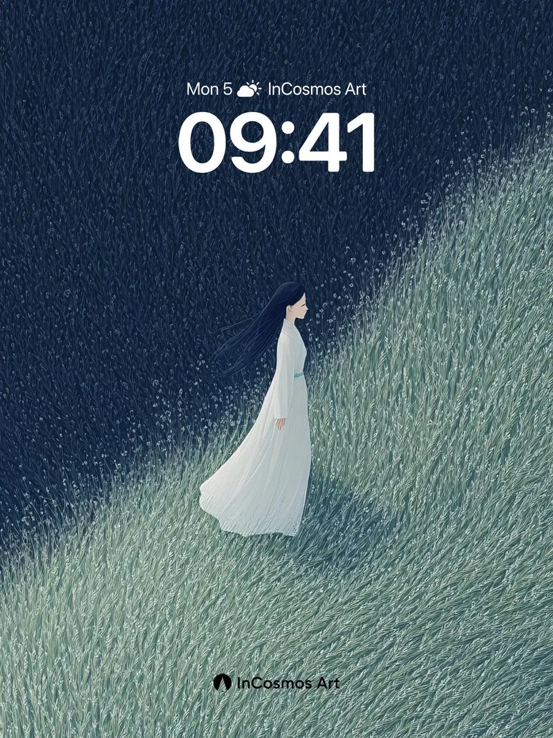 Serenity in Mist Wallpaper with Floating Light