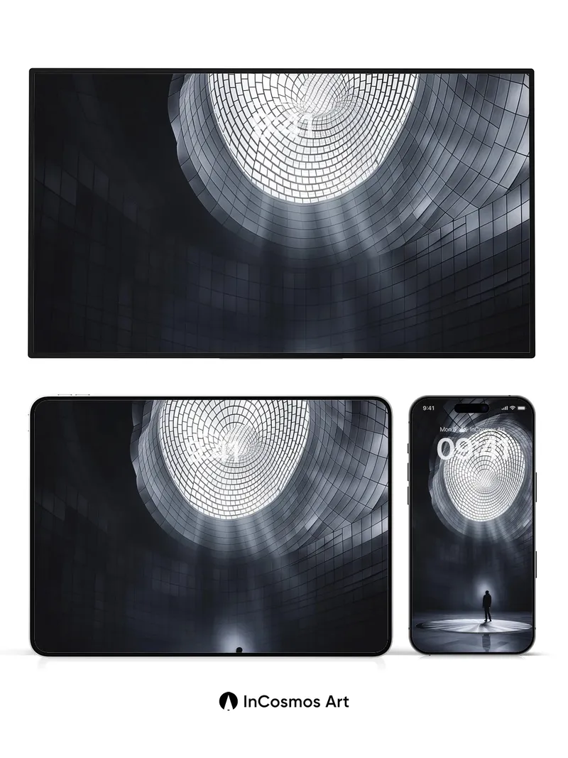 Spiral Light Wallpaper with Cosmic Silence