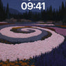 Moonlit Spiral Wallpaper with Whirling Petals wallpaper for iPhone, iPad & Mac