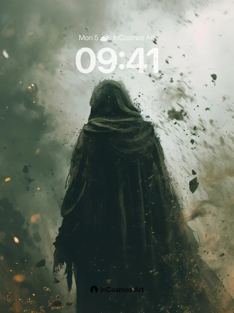 Ashen Cloak Wallpaper with Cosmic Drift