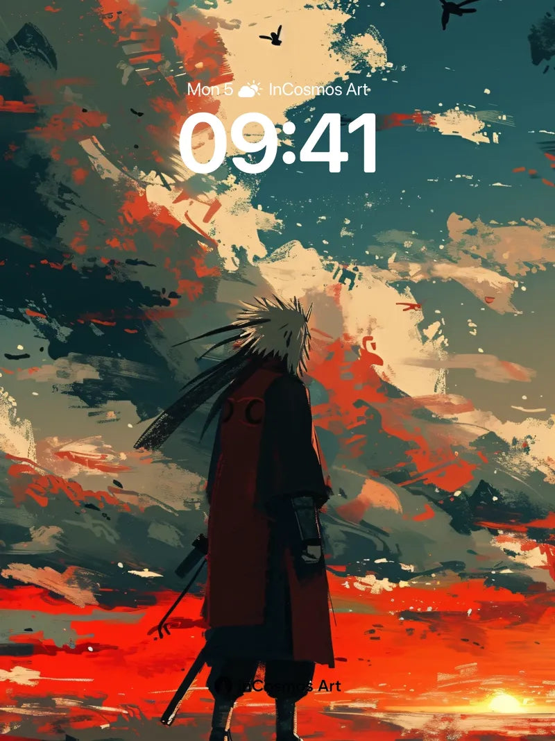 Crimson Skyline Wallpaper with Silent Warrior wallpaper for iPhone, iPad & Mac
