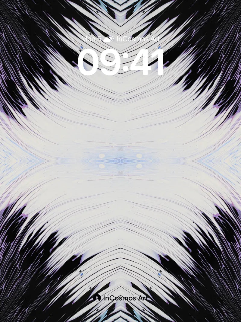 Fractal Feather Wallpaper with Celestial Veins wallpaper for iPhone, iPad & Mac