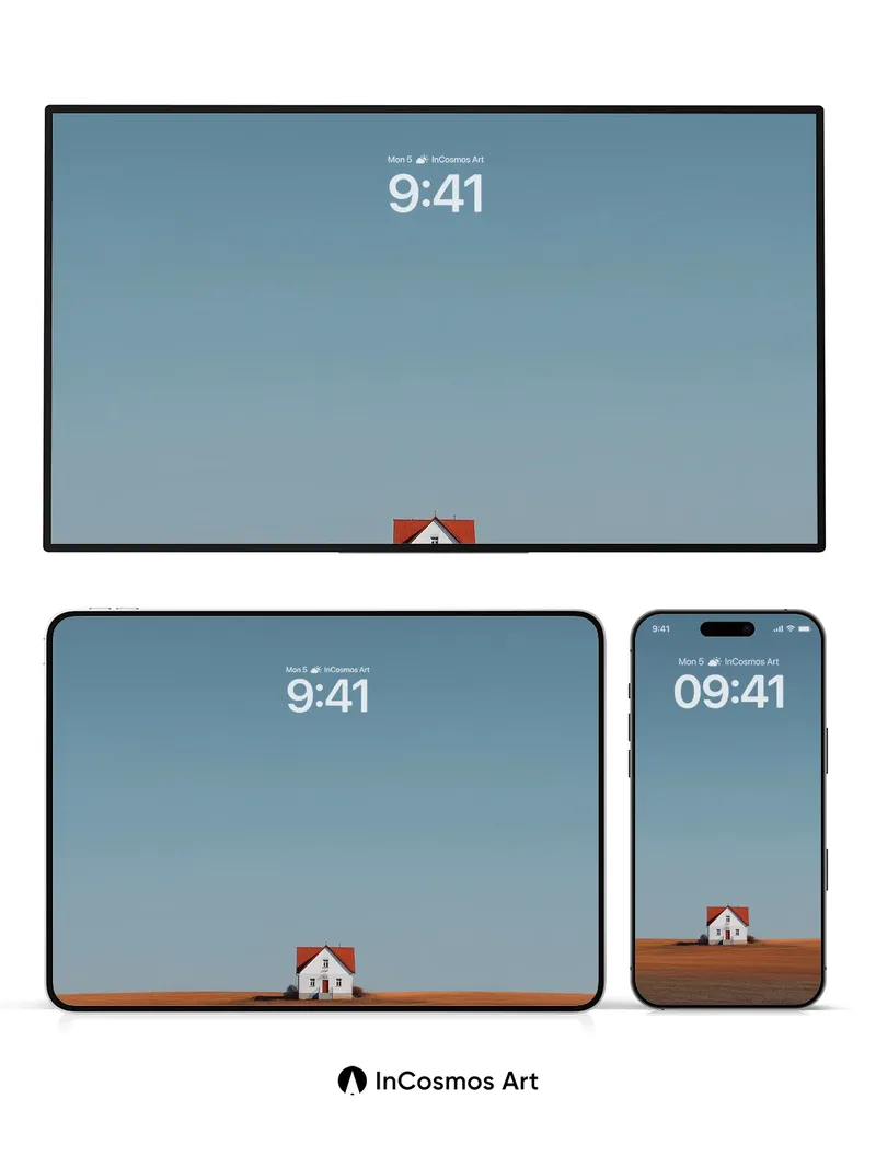 Serenity Horizon Wallpaper with Solitary House