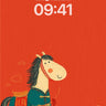 Whimsical Horse Wallpaper with Red Velvet Depth wallpaper for iPhone, iPad & Mac
