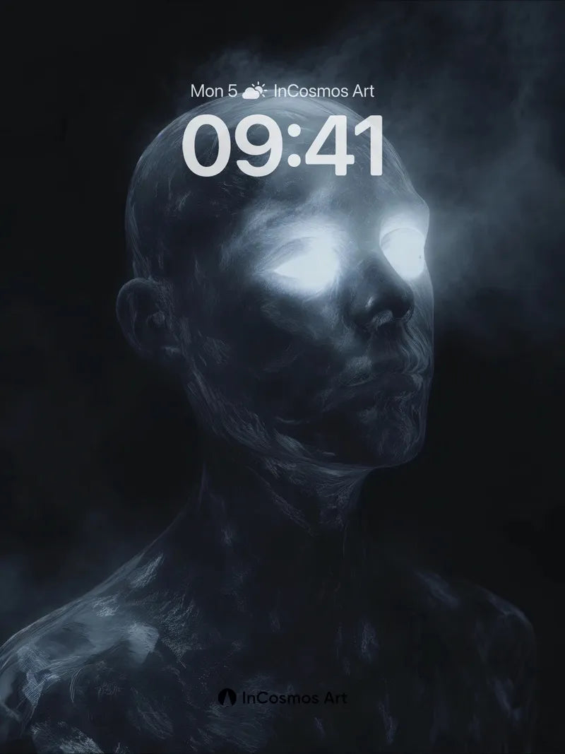 Ethereal Smoke Wallpaper with Glowing Eyes