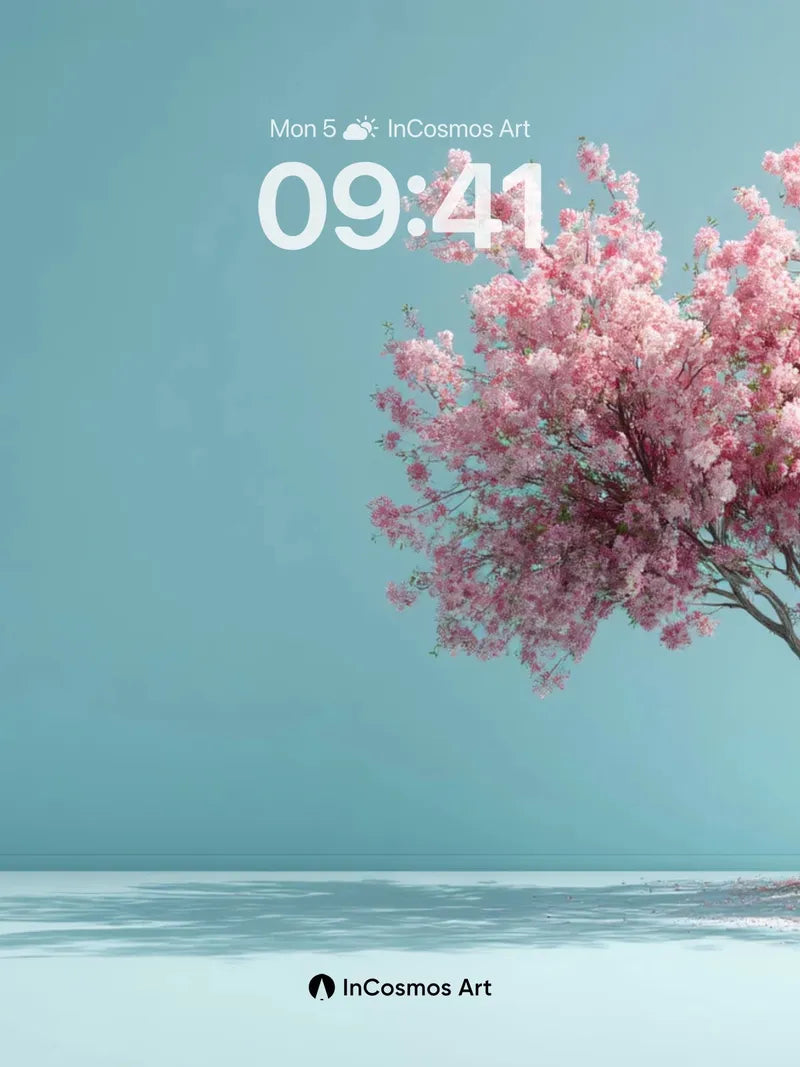 Serenity Bloom Wallpaper with Floating Tree
