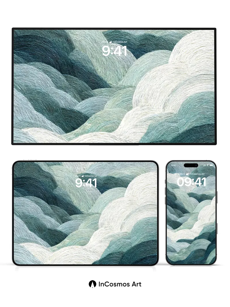 Whispering Waves Wallpaper with Textured Depth