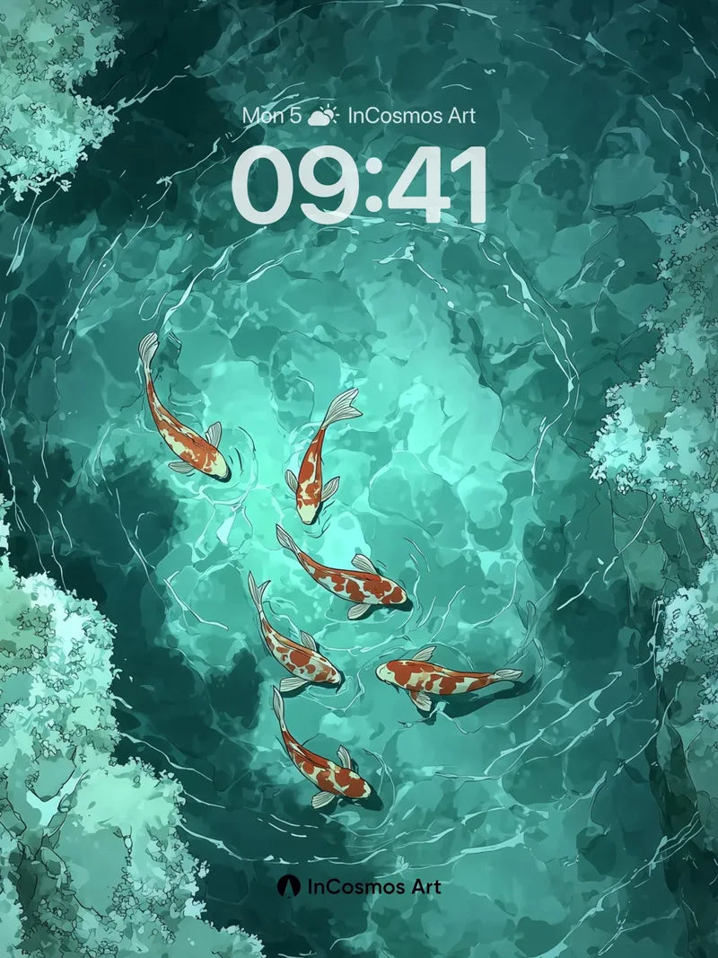 Serenity Koi Wallpaper with Aquatic Light