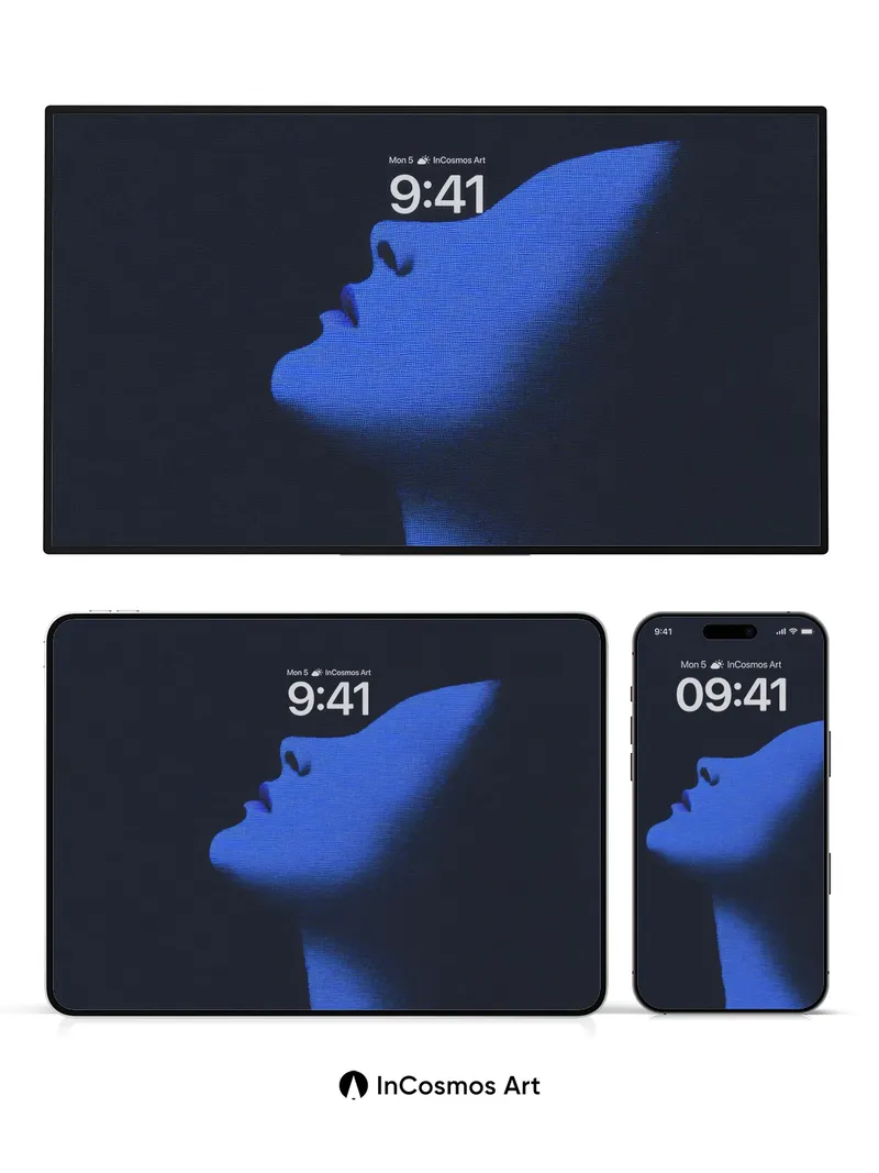 Cobalt Silence Wallpaper with Ethereal Contours