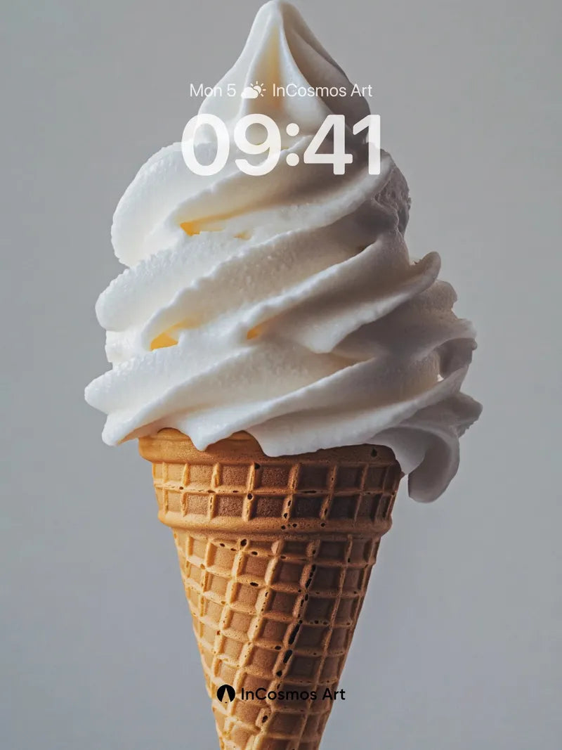 Creamy Whirl Wallpaper with Floating Cone