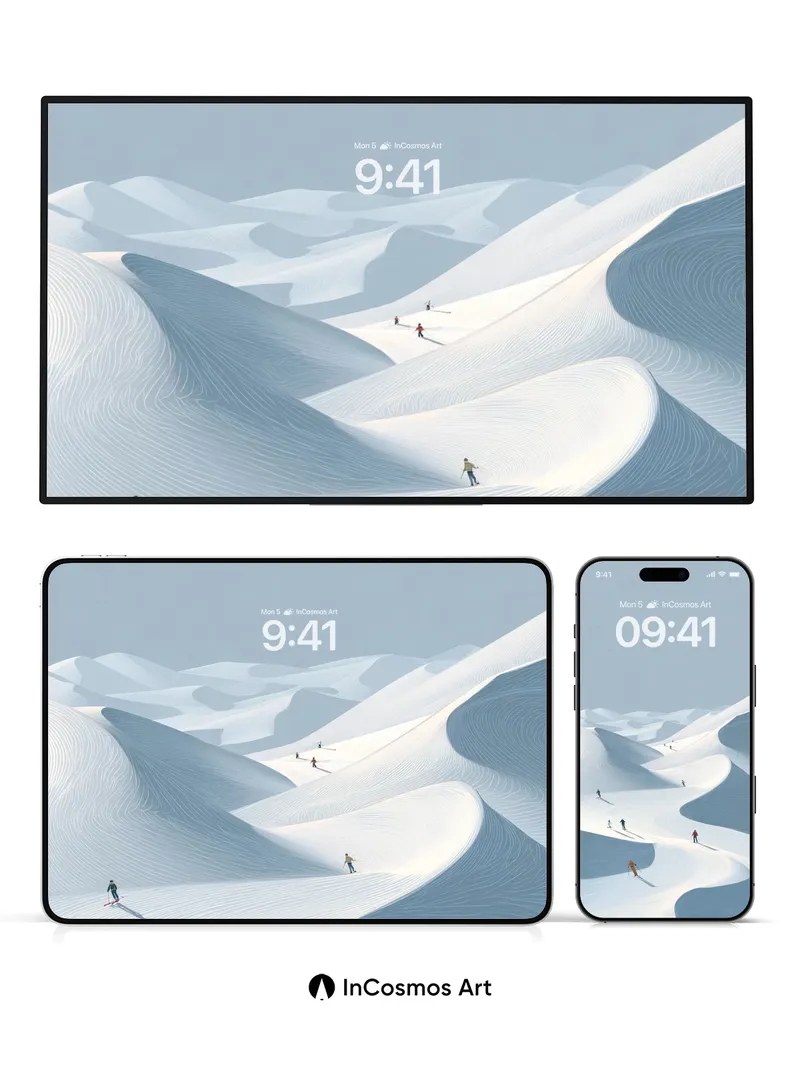 Serenity in Snowdrift Wallpaper with Whispering Lines