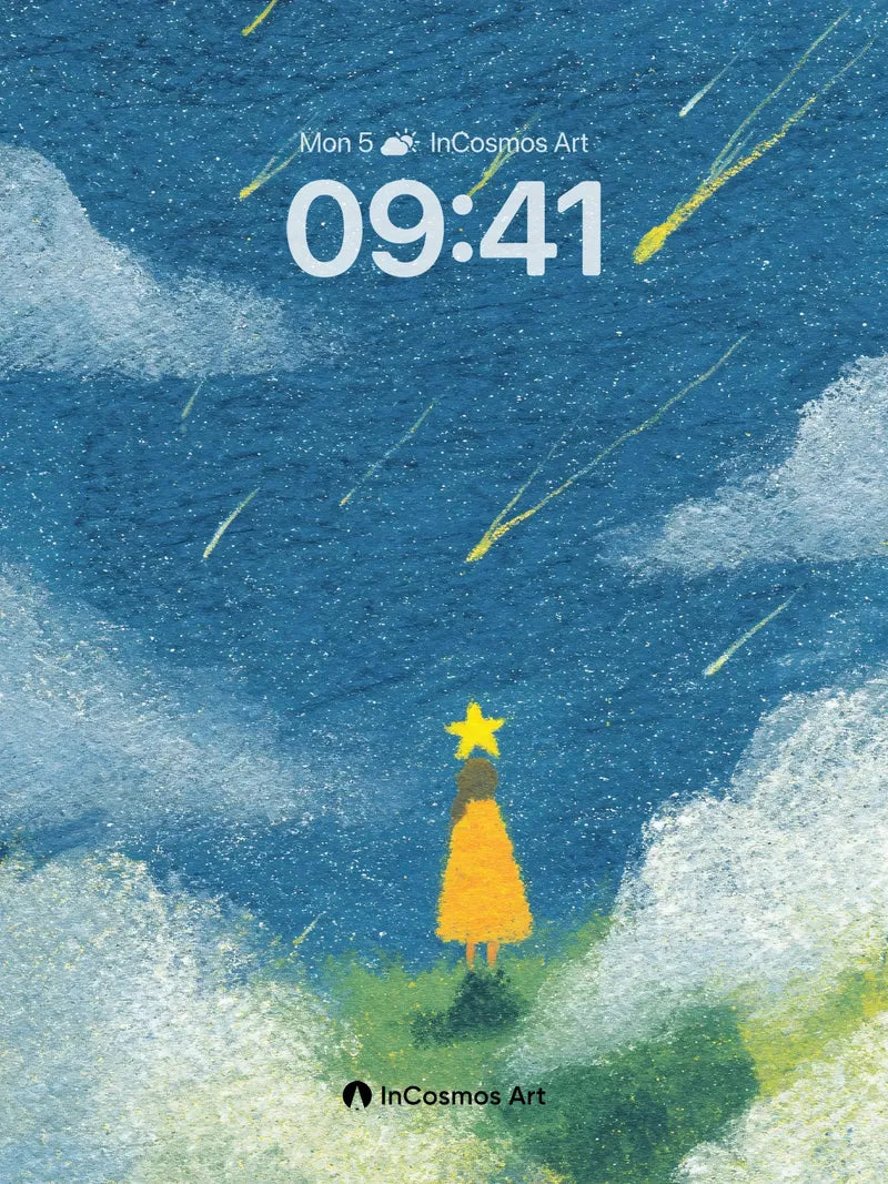 Starry Veil Wallpaper with Floating Light wallpaper for iPhone, iPad & Mac