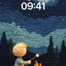 Starry Knit Wallpaper with Moonlit Campfire wallpaper for iPhone, iPad & Mac