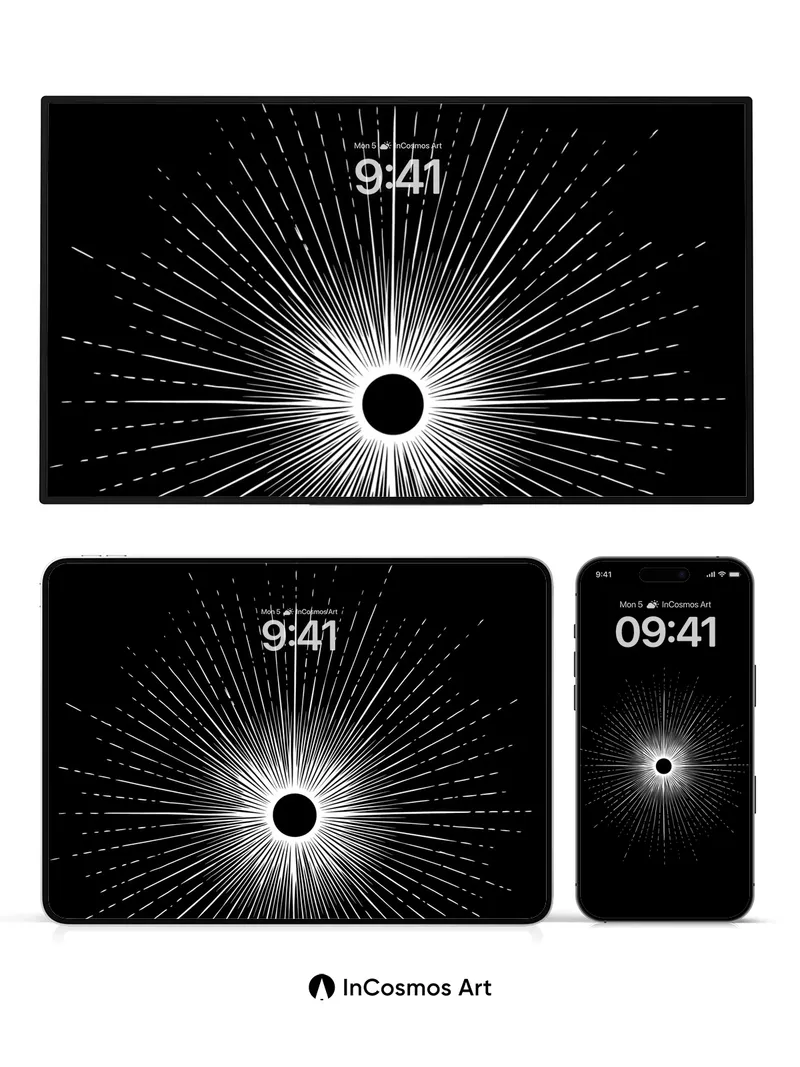 Void Burst Wallpaper with Radiant Lines