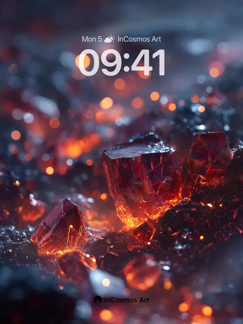 Ember Crystal Wallpaper with Molten Veins