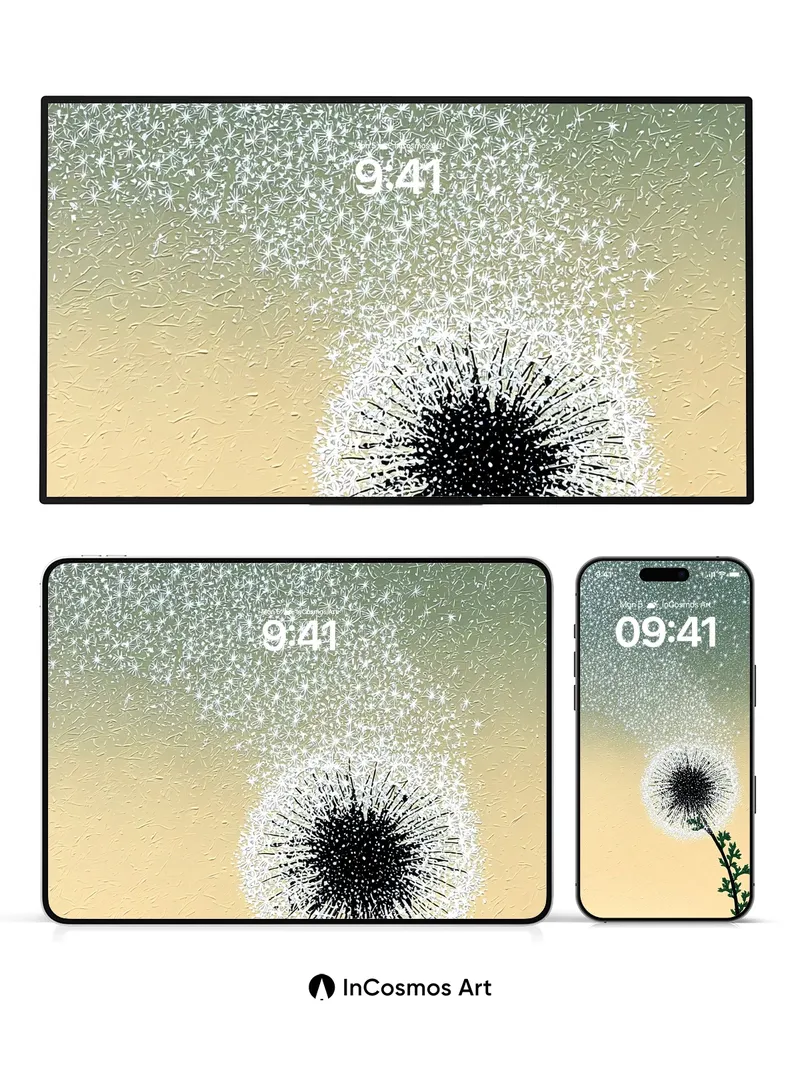 Whispering Seedhead Wallpaper with Starlight Trail