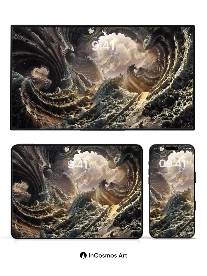 Surreal Abyss Wallpaper with Fractal Depths