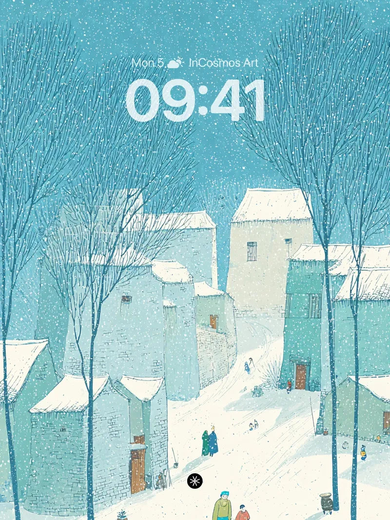 Snowy Village Serenity Wallpaper wallpaper for iPhone, iPad & Mac