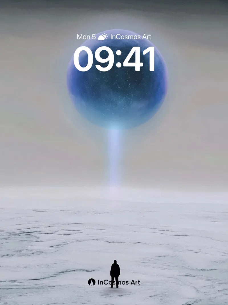 Ethereal Orb Wallpaper with Frozen Horizon wallpaper for iPhone, iPad & Mac