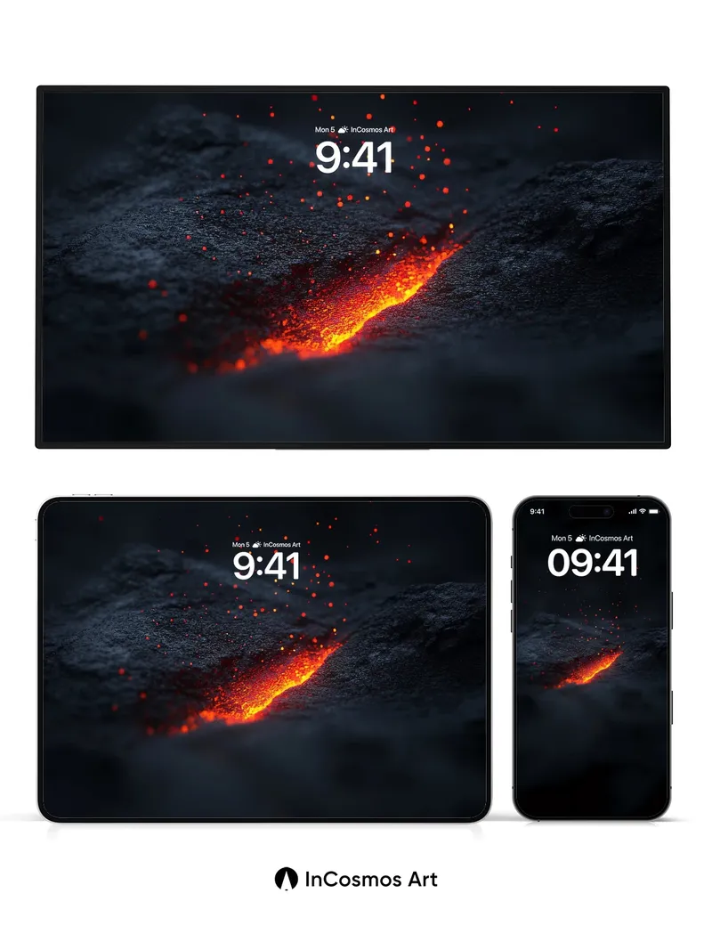 Ember Veil Wallpaper with Floating Sparks