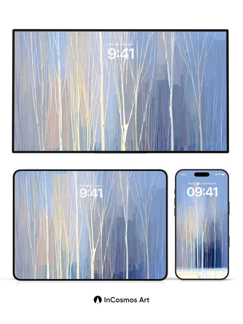 Serenity Frost Wallpaper with Ethereal Branches